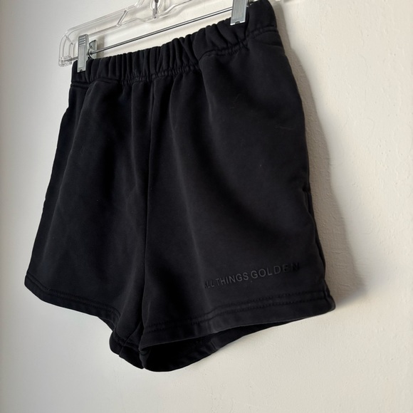 All Things Golden Sweat Shorts Size XS Black Cotton Stretch Loungewear Casual - Picture 2 of 10